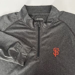 San Francisco Giants MLB Gray Long Sleeve Polyester 1/4 Zip‎ Pullover Mens XL